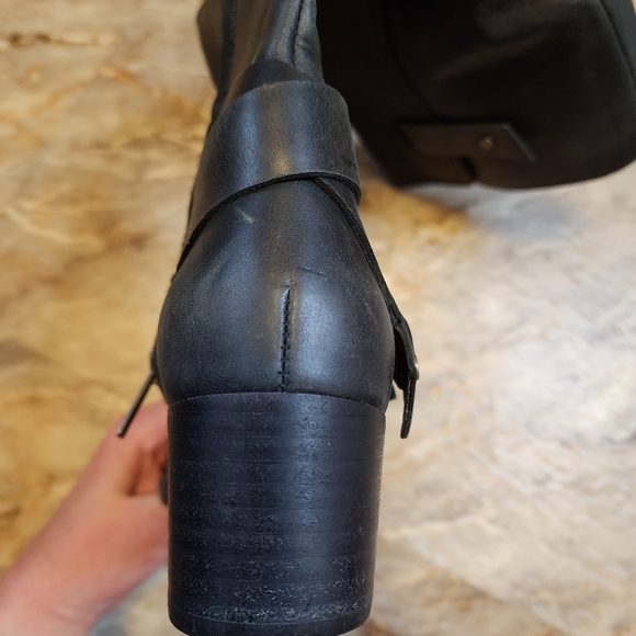 Ugg GUC knee high leather boots black zipper 5.5 - Picture 4 of 7